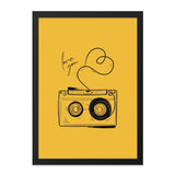 Retro Cassette Wall Art, Love You Wall Decor, Music Lover Gift, Minimalist Wall Print, Modern Home Decor - Tawshia