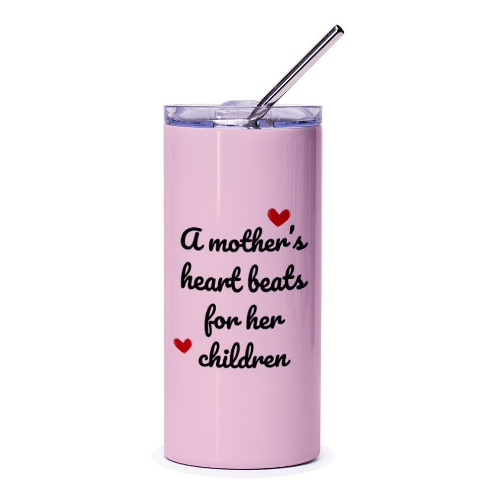 Mother's Heart Tumbler, Mom Gift, Heartbeat, Gift for Mom, Mother's Day Gift, Sentimental Gift, Personalized Tumbler, Unique Gift - Tawshia
