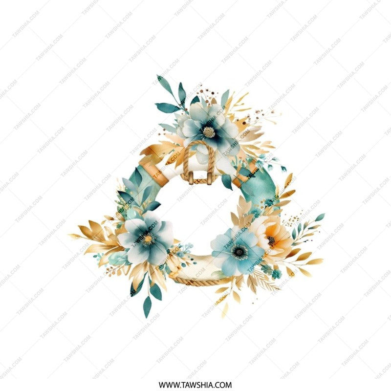 Floral Life Preserver Pillow, Nautical Flower Wreath Cushion, Coastal Home Decor Accent Pillow, Beach House Throw Pillow, Summer Pillow - Tawshia