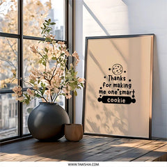 Smart Cookie Wall Art, Thank You Gift, Appreciation Wall Decor, Unique Cookie Art, Wall Art Decor, Baking Lover Art, Kitchen Art Print - Tawshia