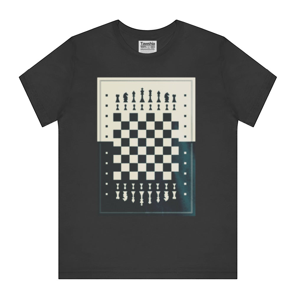 Vintage Chessboard Design Black Graphic T-Shirt product type