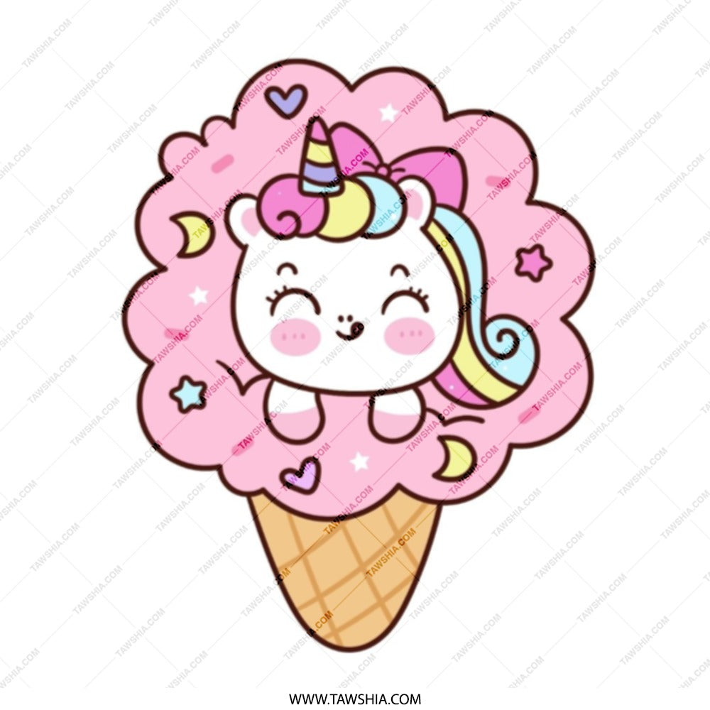 Kawaii Unicorn Ice Cream Tote Bag, Cute Pastel Unicorn Design, Unique Gift for Unicorn Lovers, Everyday Tote - Tawshia