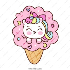 Kawaii Unicorn Ice Cream Tote Bag, Cute Pastel Unicorn Design, Unique Gift for Unicorn Lovers, Everyday Tote - Tawshia