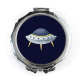 UFO Pocket Mirror, Flying Saucer Makeup Mirror, Space Alien Lover Gift, Cute Pocket Mirrors, Sci-fi Accessory, Travel Pocket Mirror - Tawshia