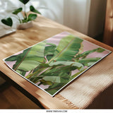 Tropical Leaves Photographic Print, Botanical Wall Art, Pink Background, Plant Decor, Banana Leaf Print, Exotic Art Print, Home Decor - Tawshia