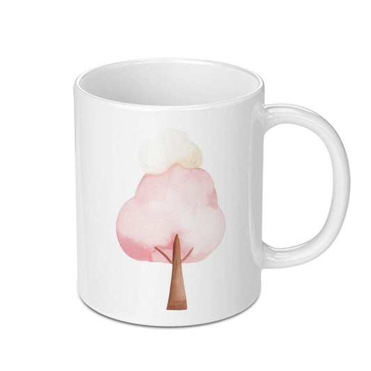 Pink Tree Mug, Watercolor Tree Mug, Feedback Mug, Custom Coffee Mug, Unique Gift Idea, Tea Mug, Art Mug - Tawshia