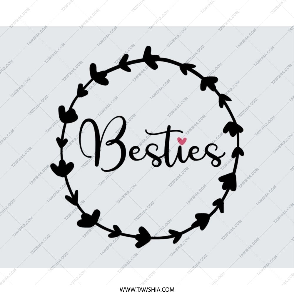 Besties Mouse Pad, Cute Friends Mousepad, Floral Mouse Mat, Friendship Gift, Desk Decor, Trendy Mousepad, Gift for Best Friend - Tawshia