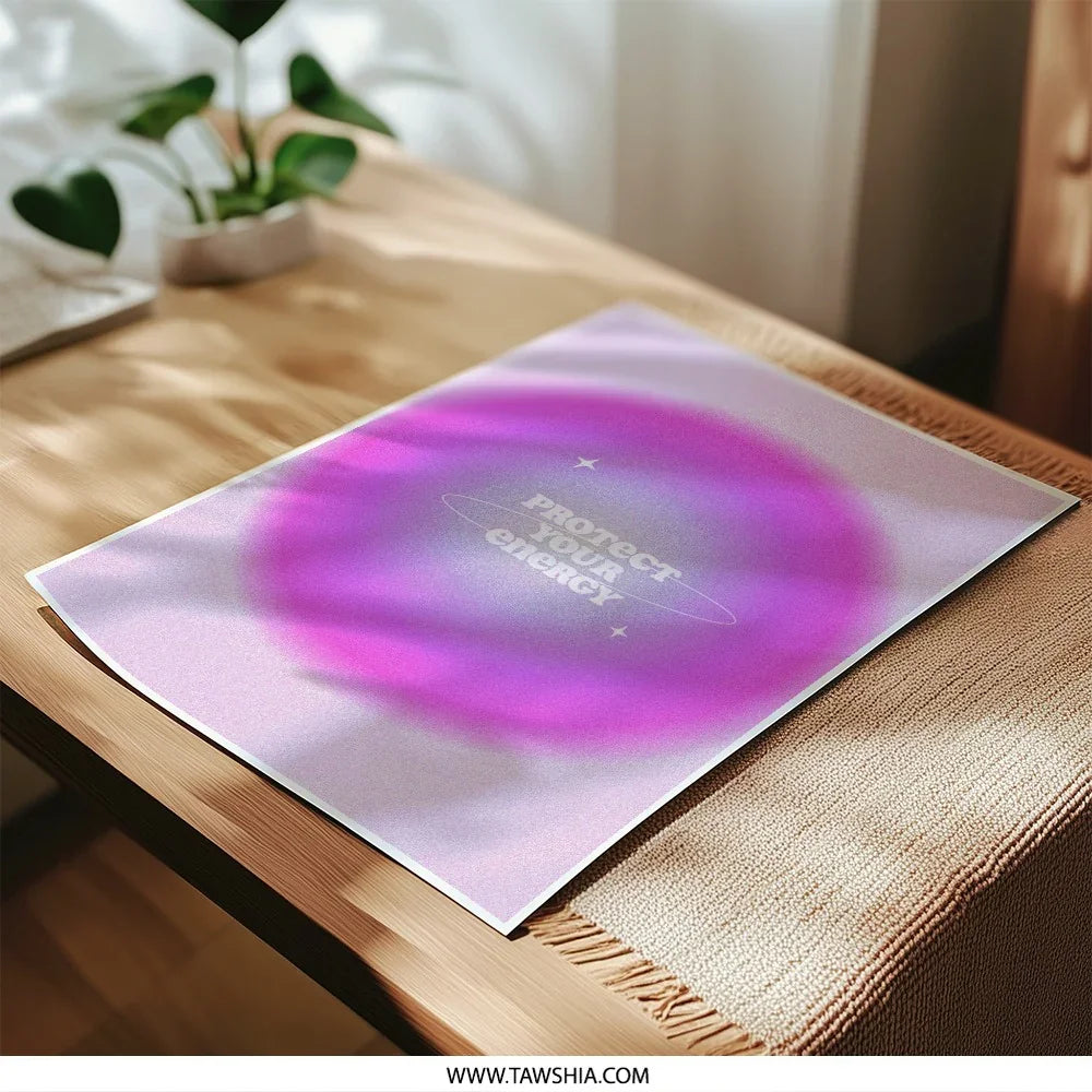 Protect Your Energy Photographic Print, Aura Art Print, Spiritual Wall Art, Positive Affirmation Print, Celestial Home Decor - Tawshia