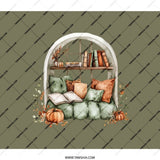 Cozy Reading Nook Backpack, Fall Book Lover Pack, Autumn Aesthetic, Reader Backpack, Bookshelf Backpack, Pumpkin Backpack, Fall Theme - Tawshia