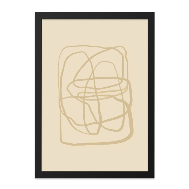 Minimalist Line Art Wall Art, Abstract Beige Print, Modern Home Decor, Neutral Wall Hanging, Simple Graphic Design, Contemporary Artwork - Tawshia