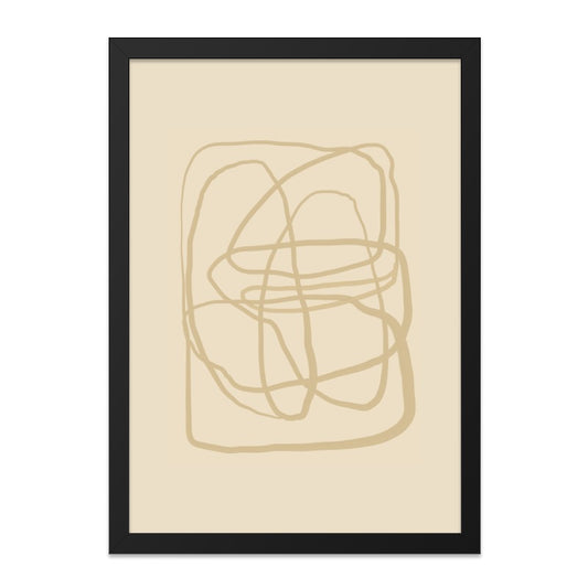 Minimalist Line Art Wall Art, Abstract Beige Print, Modern Home Decor, Neutral Wall Hanging, Simple Graphic Design, Contemporary Artwork - Tawshia