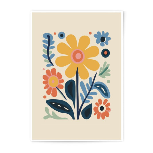 Floral Photographic Print, Colorful Flower Art, Scandinavian Style Print, Modern Wall Art, Botanical Illustration, Home Decor - Tawshia