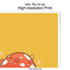 Cute Mushroom Art, Photographic Prints, Fun Art, Wall Decor, Home Decor, Gift Ideas, Minimalist Art, Cartoon Prints - Tawshia