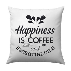 Coffee Essential Oils Pillow, Happiness Saying Throw Pillow, Home Decor Accent Pillow, Gifts for Her, Relaxing Spa Vibes, Farmhouse Chic - Tawshia