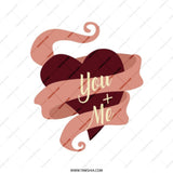 You and Me Heart Tote Bag, Romantic Gift, Anniversary Present, Cute Valentines Day Idea, Love Design, Heart Illustration - Tawshia