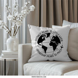Distance Friendship Pillow, Long Distance Gift, Travel Pillow Decor, Friendship Gift Idea, Home Decor Pillow, Airplane World Map Pillow - Tawshia