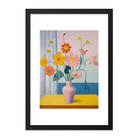 Floral Wall Art, Flower Bouquet Print, Colorful Blooms, Vase Painting, Modern Home Decor, Botanical Art, Vibrant Wall Decor - Tawshia
