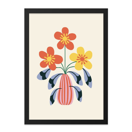 Floral Vase Wall Art, Modern Flower Print, Botanical Art, Home Decor, Colorful Wall Decor, Living Room Art, Bedroom Wall Art - Tawshia