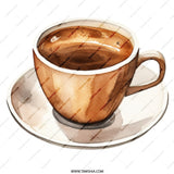 Coffee Lover Mug, Watercolor Coffee Cup Mug, Coffee Art Mug, Coffee Cup Art Mug, Hot Coffee Drink Mug, Espresso Cup Mug, Cafe Latte Mug - Tawshia