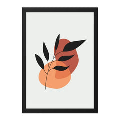Abstract Leaf Wall Art, Minimalist Print, Botanical Artwork, Geometric Shapes, Modern Home Decor, Trendy Wall Hanging, Framed Art, Wall - Tawshia
