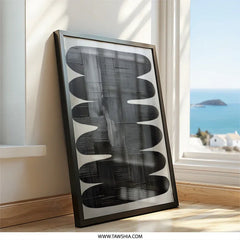 Abstract Black Wall Art, Minimalist Art Print, Modern Home Decor, Bold Geometric Design, Unique Wall Hanging, Contemporary Art - Tawshia