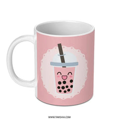 Kawaii Bubble Tea Mug, Cute Boba Drink Mug, Trendy Pink Aesthetic, Unique Gift Idea, Novelty Tea Cup, Beverage Mug - Tawshia