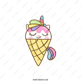 Ice Cream Unicorn Pillow, Kawaii Decor, Cute Throw Pillow, Sweet Dreams, Kids Room Decor, Gift for Unicorn Lover, Pastel Pillow - Tawshia