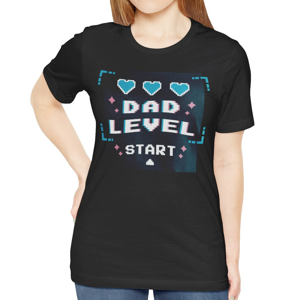 Dad Level Start Heart Pixel Game Graphic T-Shirt product