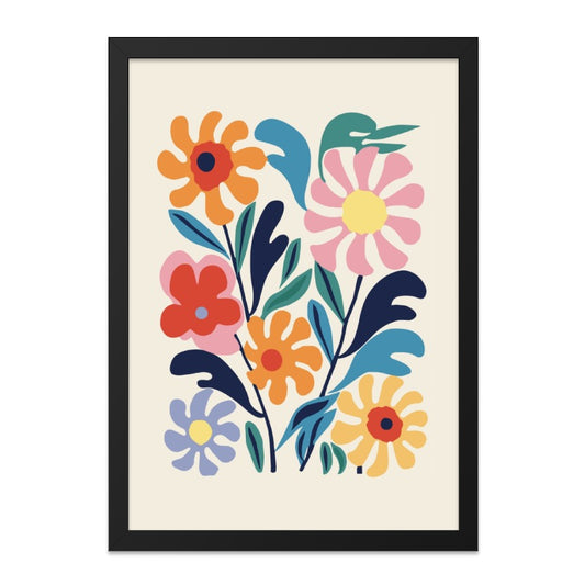 Floral Wall Art, Colorful Flower Print, Modern Botanical Art, Abstract Floral Decor, Home Decor, Scandinavian Style Artwork - Tawshia