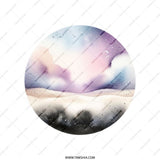 Watercolor Sky Tote Bag, Celestial Landscape Tote, Aesthetic Art Bag, Circular Design Tote, Unique Shopping Bag, Versatile Tote - Tawshia