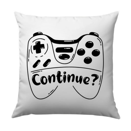 Gaming Pillow, Gamer Gift, Continue Question Pillow, Game Room Decor, Game Controller Art, Geek Pillow, Minimalist Pillow - Tawshia