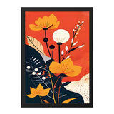 Abstract Floral Wall Art, Orange and Yellow Flowers Print, Botanical Home Decor, Modern Art Print, Unique Wall Decor, Trendy Art - Tawshia