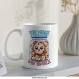 You Make Me Smile Mug, Cute Cookie Jar Mug, Funny Mug Gift, Kawaii Mug, Happy Mug, Graphic Mug, Hot Beverage Mug - Tawshia
