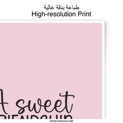 Friendship Photographic Prints, Sweet Soul Art, Pink Wall Decor, Best Friend Gift, Inspirational Quote, Home Decor, Popular Etsy Listing - Tawshia