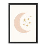 Crescent Moon Wall Art, Star Wall Art, Celestial Art Print, Nursery Decor, Minimalist Art, Boho Wall Decor, Home Decor - Tawshia