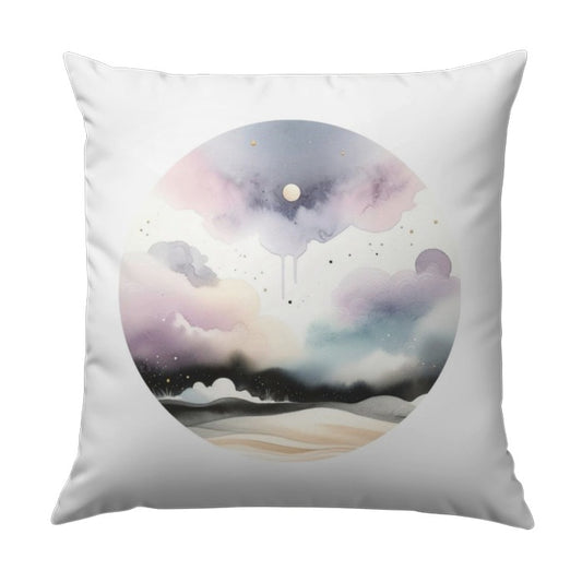 Celestial Dreamscape Pillow, Watercolor Cloud Pillow, Moon and Stars Throw Pillow, Decorative Pillows, Home Decor, Modern Pillow - Tawshia