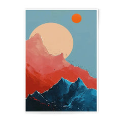 Abstract Mountain Photographic Print, Sunrise Landscape Art, Modern Wall Decor, Celestial Art, Home Decor, Nature Print - Tawshia