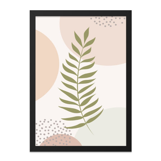 Botanical Fern Wall Art, Minimalist Plant Print, Abstract Shapes Decor, Modern Home Artwork, Neutral Tone Poster - Tawshia