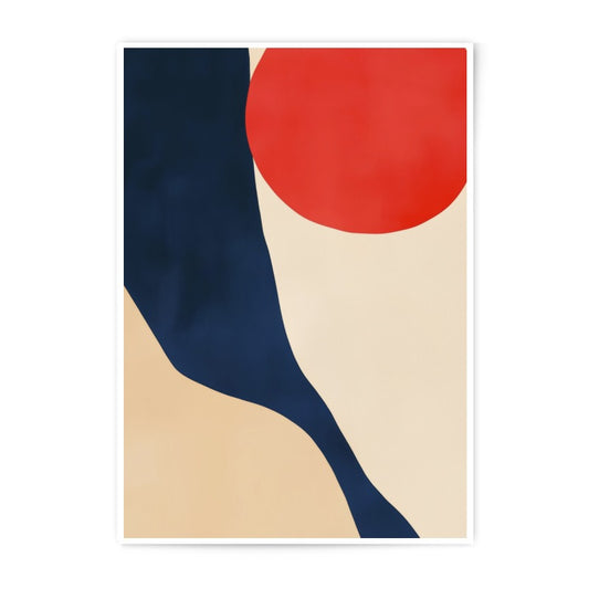 Abstract Shapes Photographic Print, Red Circle Art, Modern Wall Decor, Geometric Design, Minimalist Art Print, Home Decor, Wall Art - Tawshia