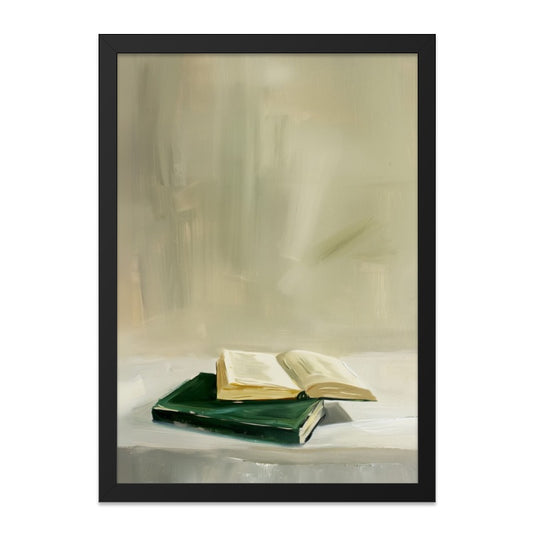 Open Book Wall Art, Still Life Print, Study Room Decor, Library Fine Art, Academic Aesthetic, Book Lover Gift, Reading Nook Art - Tawshia