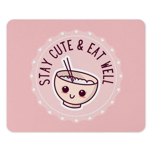Stay Cute Eat Well Mouse Pad, Kawaii Food Mousepad, Cute Bowl Mousepad, Desk Accessories, Office Decor, Kawaii Desk Mat, Bowl Mouse Pad - Tawshia