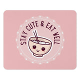 Stay Cute Eat Well Mouse Pad, Kawaii Food Mousepad, Cute Bowl Mousepad, Desk Accessories, Office Decor, Kawaii Desk Mat, Bowl Mouse Pad - Tawshia