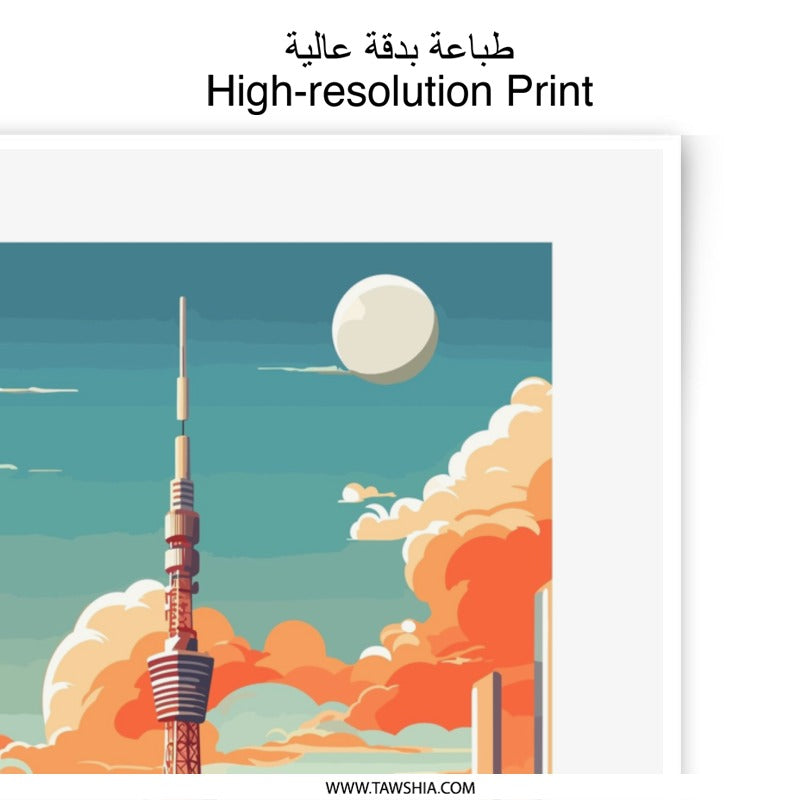 Tokyo Photographic Print, Japan Wall Art, Tokyo Tower Poster, Cityscape Photography, Travel Photography, Minimalist Art Print, Home Decor - Tawshia