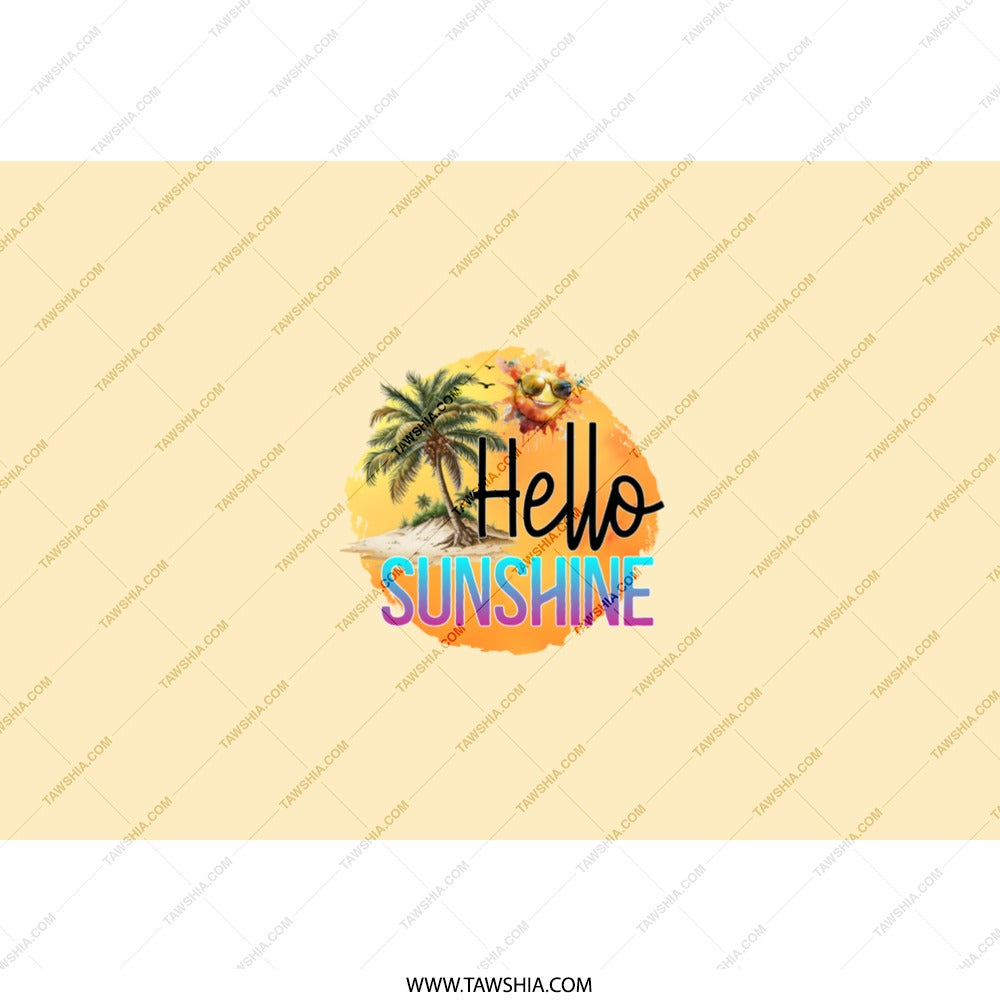Hello Sunshine Tumbler, Beach Tumbler, Summer Tumbler, Vacation Tumbler, Tropical Tumbler, Travel Tumbler, Gift Idea - Tawshia