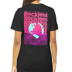 Stylish Black T-shirt with Reckless Graphic Print product