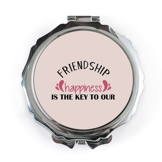 Friendship Happiness Pocket Mirror, Best Friend Gift, Sister Present, Inspirational Quote Mirror, Friendship is Key Mirror - Tawshia