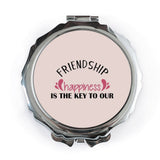 Friendship Happiness Pocket Mirror, Best Friend Gift, Sister Present, Inspirational Quote Mirror, Friendship is Key Mirror - Tawshia