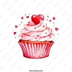 Cupcake Heart Pillow, Sweet Treat Cushion, Valentine's Day Home Decor, Romantic Pillow, Dessert Lover Gift, Whimsical Pillow, Cute Pillow - Tawshia