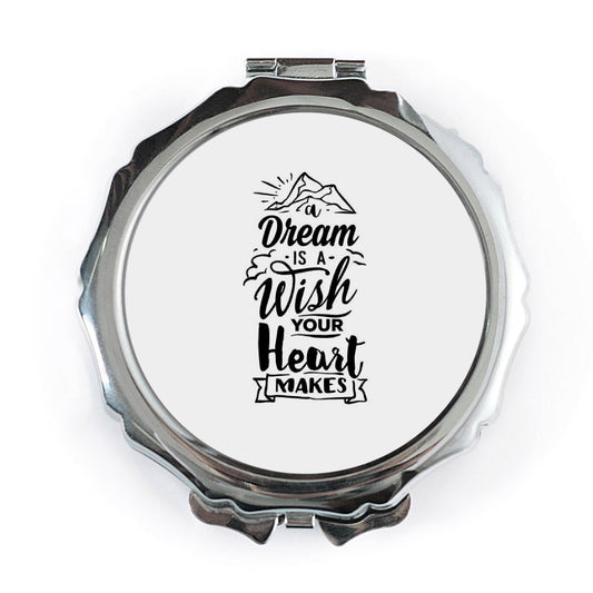 Dream Wish Pocket Mirror, Inspirational Quote, Motivation Gift, Portable Mirror, Makeup Mirror, Travel Mirror, Everyday Carry - Tawshia