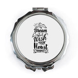 Dream Wish Pocket Mirror, Inspirational Quote, Motivation Gift, Portable Mirror, Makeup Mirror, Travel Mirror, Everyday Carry - Tawshia